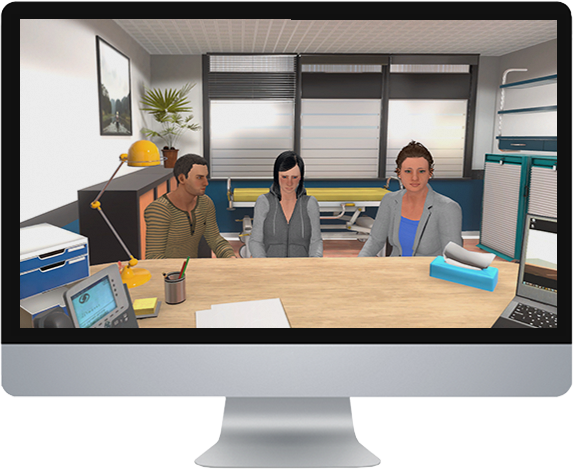 Ecran d'ordinateur qui affiche le simulateur de la situation 3 de la collection infirmière